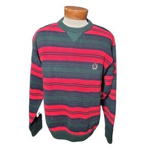 Vintage 90s Tommy Hilfiger Striped Knotted Sweater Size Medium Cotton B6